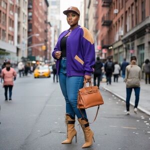 Purple coat 28W Plus Size